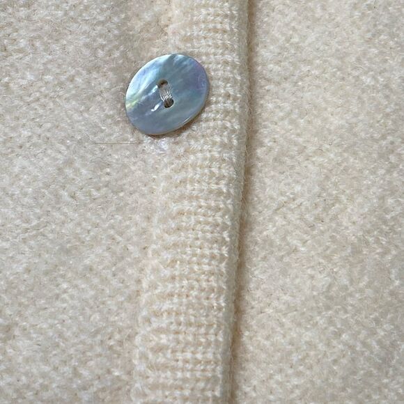 Karen Scott 100% Pure Wool Button Front Cable Knit Ivory Cardigan Women's Size S - Picture 5 of 15